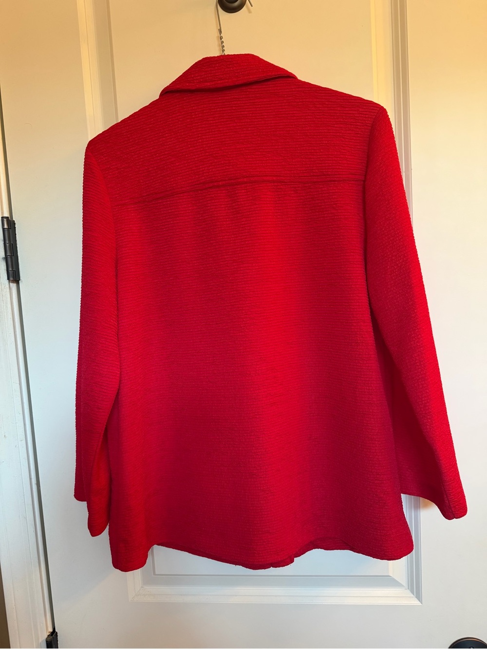 JM Collection Red Button-Front light weight jacket - Picture 2 of 7